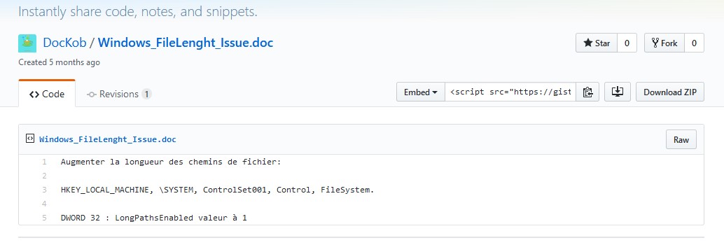 Augmenter la longueur des chemins d’accès sur Windows 10 (+ de 260 caractères)