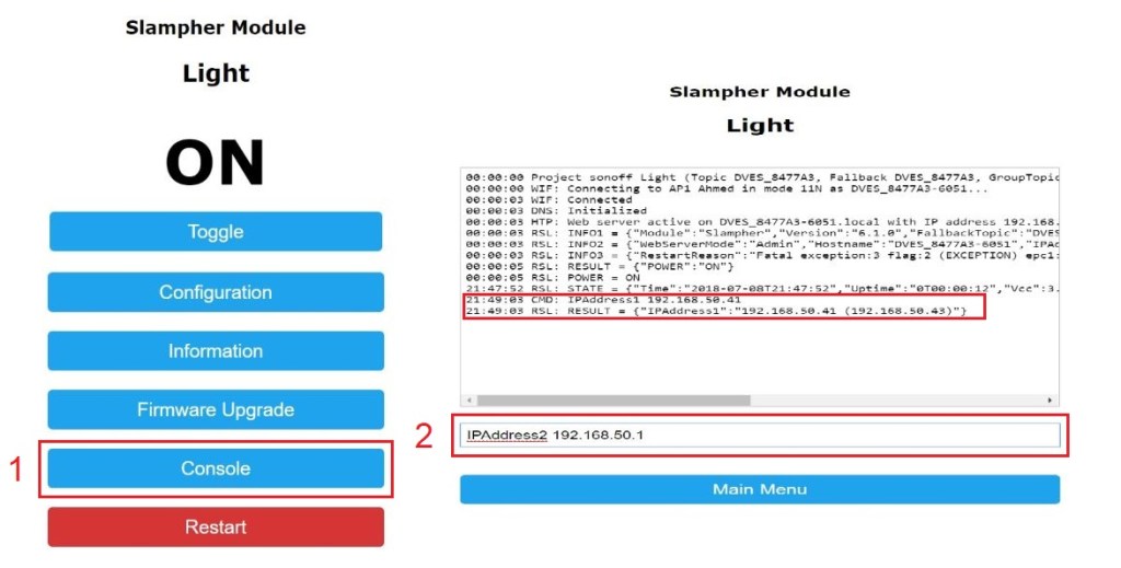 Configurer l’IP et le NTP sur ESP8266/32 Firmware Tasmota