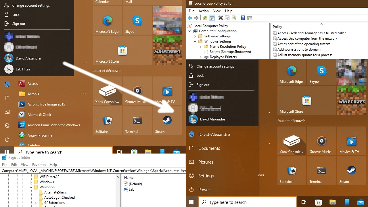 Gérer des comptes de service avec ou sans domaine